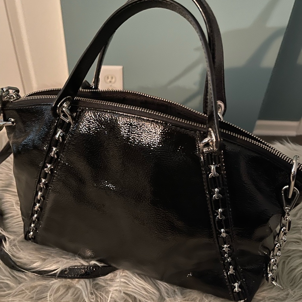 Michael Kors black patent leather satchel- like brand new!